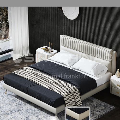 Lp C074 Light Luxury Fashion Simple, High Wooden Bed Frame Full